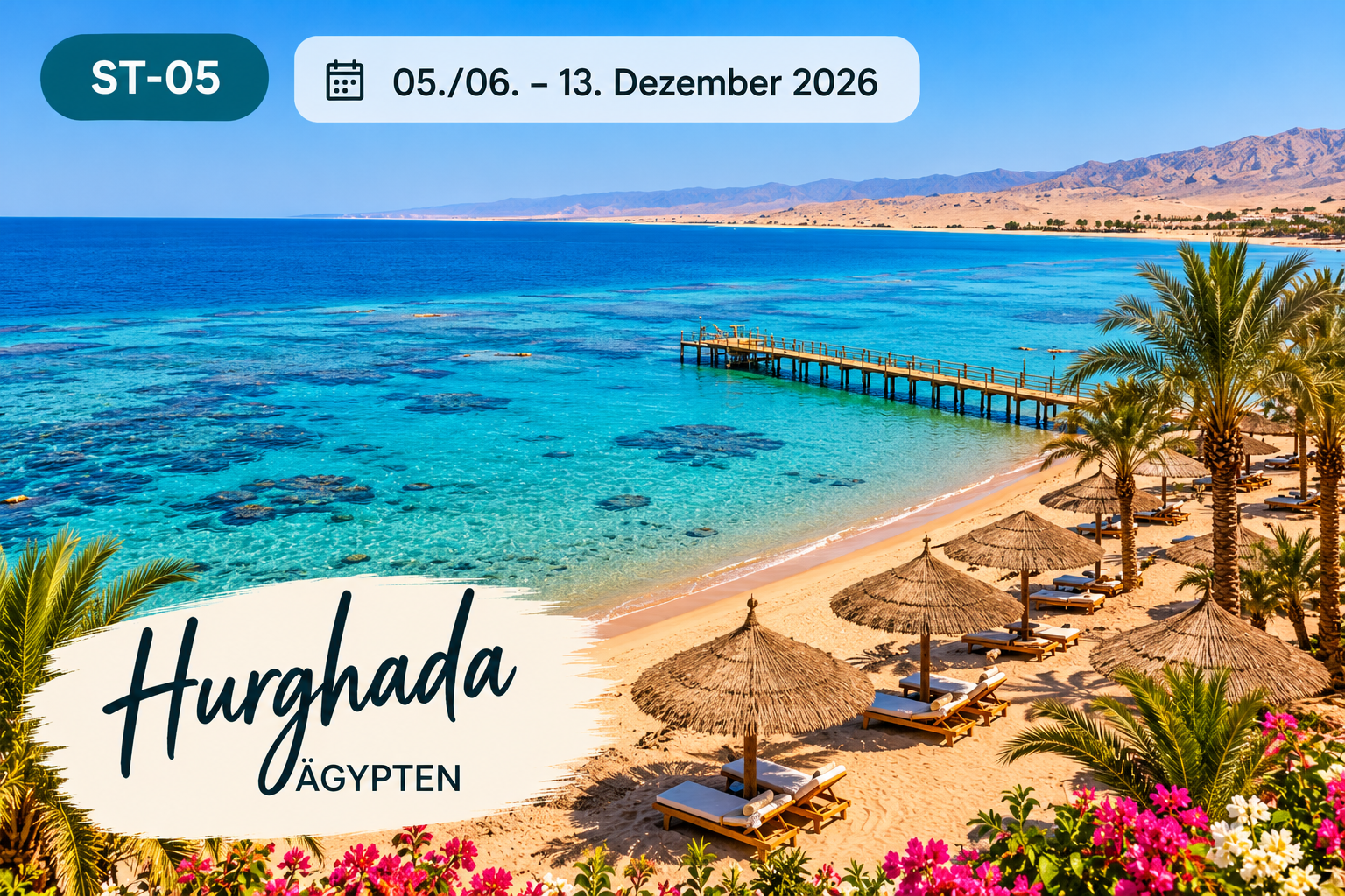 SOLO TOGETHER Hurghada Dezember 2026 – Türkisblaues Meer und Strand