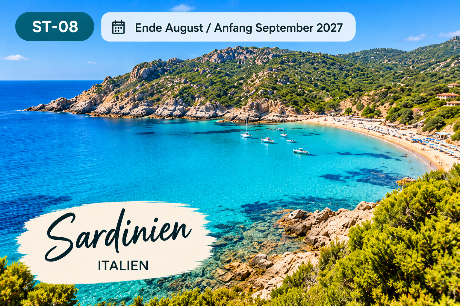 SOLO TOGETHER Sardinien – Türkisblaue Bucht im Spätsommer